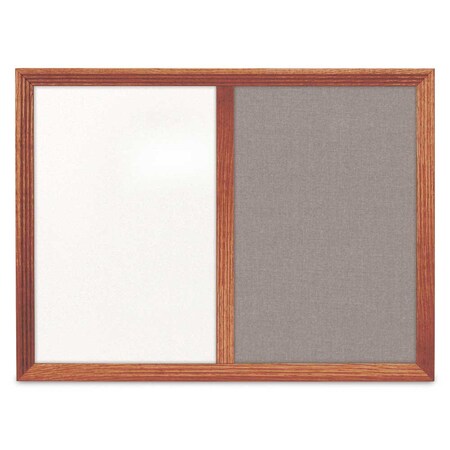 United Visual Products Enclosed Corkboard, 1 Door, 72"x36", 4" Fra UV3418-WHITE-RUBBER